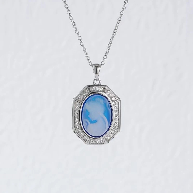 Natural Agate Cameo Jewelry Sets Sterling 925 Silver Shell Pearl Ancient Greek Mythology Zeus Luna Diana for Woman Party Gift 240119