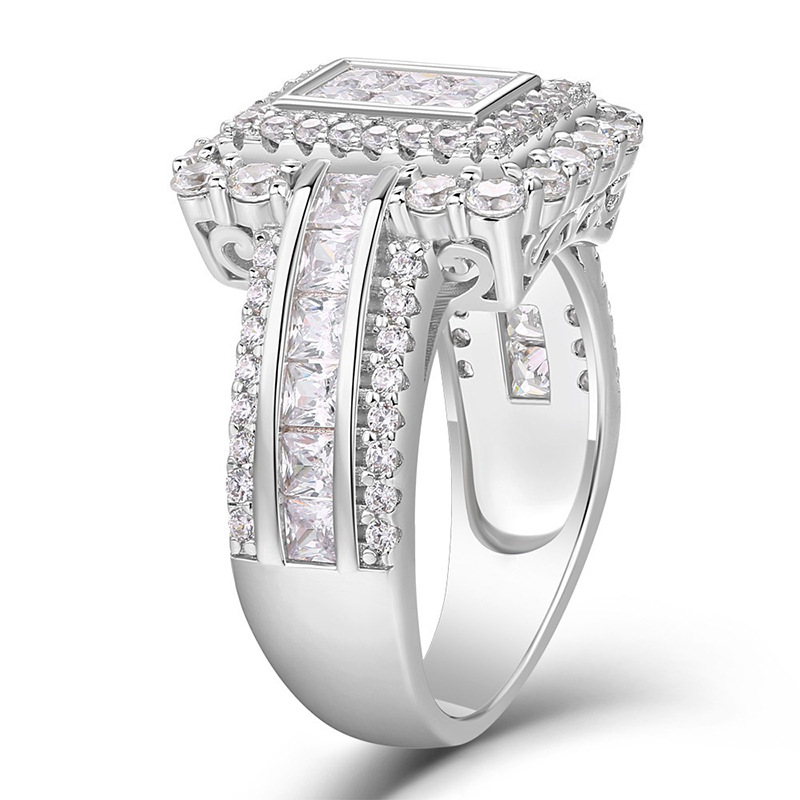 Exquisite 2024 Princess Cut CZ Dia Wedding Ring Sterg Sier Jewelry for Women Perfect Bridal Gift
