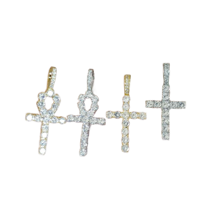 hip hop cross diamonds pendant necklaces for men women Religion Christianity luxury necklace jewelry gold plated copper zircons Cu