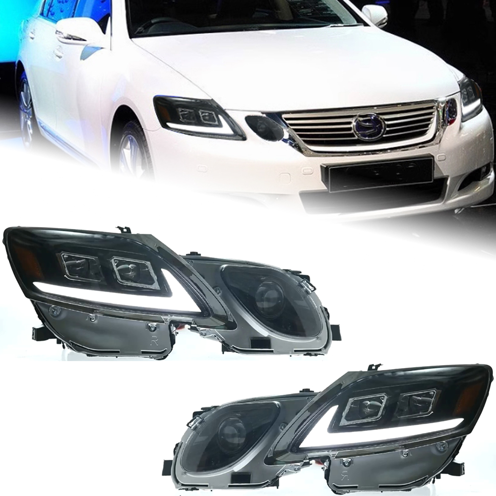 Car Styling for Lexus GS350 Headlight LED 2004-2011 GS300 LED Lens DRL Flow Turn Signal Head Lamp Accembly