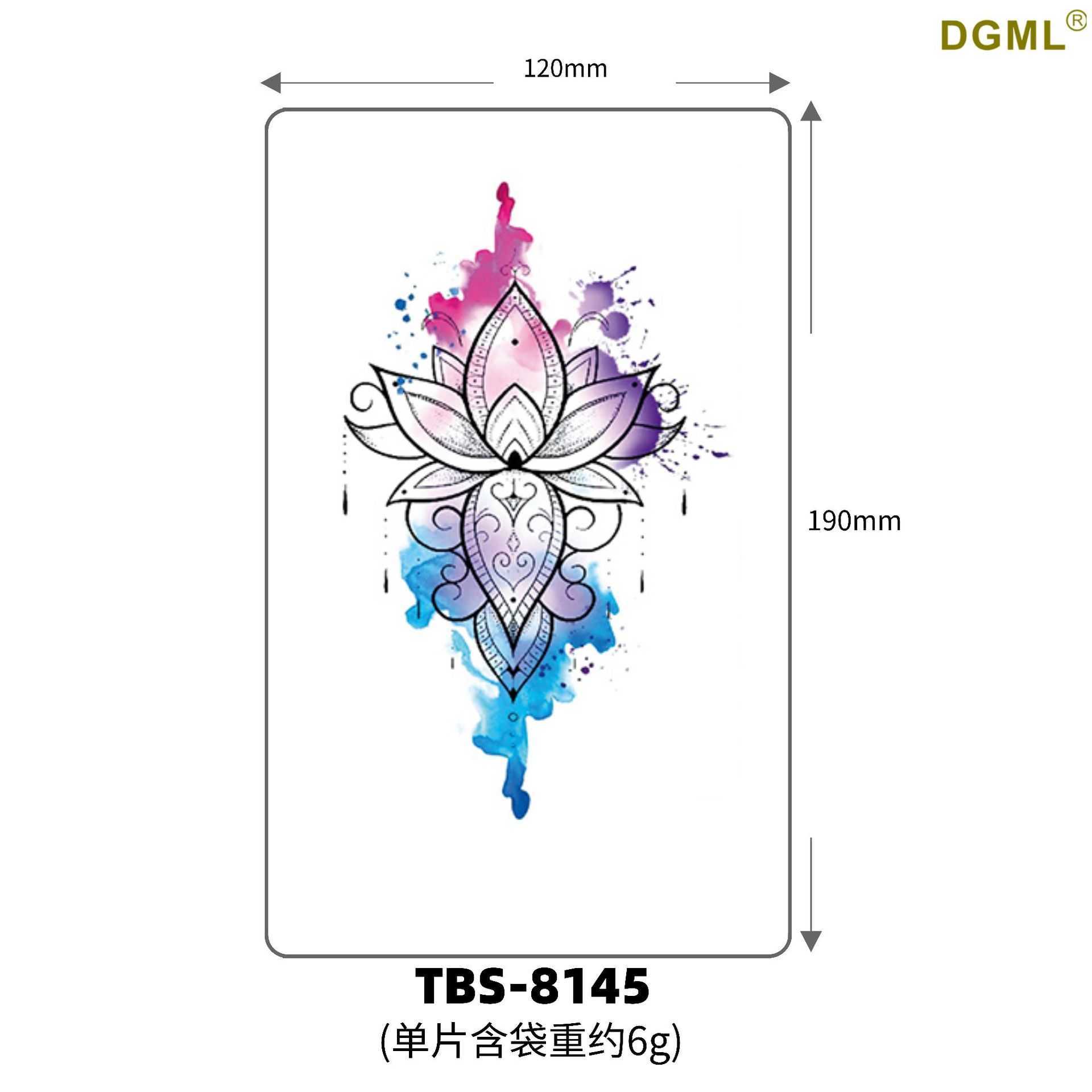 Waterproof Tattoo Sticker Letter Flower Arm TATTOO Cartoon Hot Gold Full Back