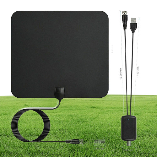 HDTV Antenna TV Digital HD 80 Mile Range Skywire TV Indoor 1080P 4K 16ft Coax Cable Easy Installation High Reception Amplified