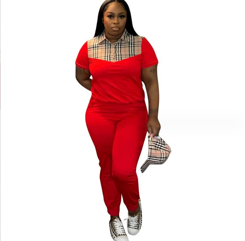 Women's Tracksuits 2024 Spring New Popular Fashion Printed Short Sleeve Long Pants Set Women's Two Piece Set