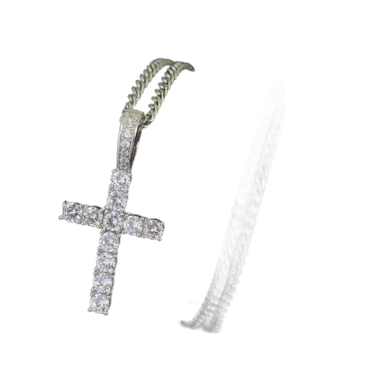 hip hop cross diamonds pendant necklaces for men women Religion Christianity luxury necklace jewelry gold plated copper zircons Cu