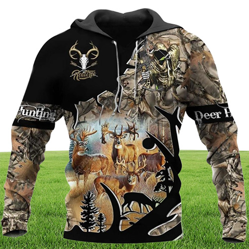 Men039s Hoodies Deer Hunting Men Women Animal 3D Full Print Harajuku Hooded Sweatshirt Casual Fashion Hoodie Coat Drop