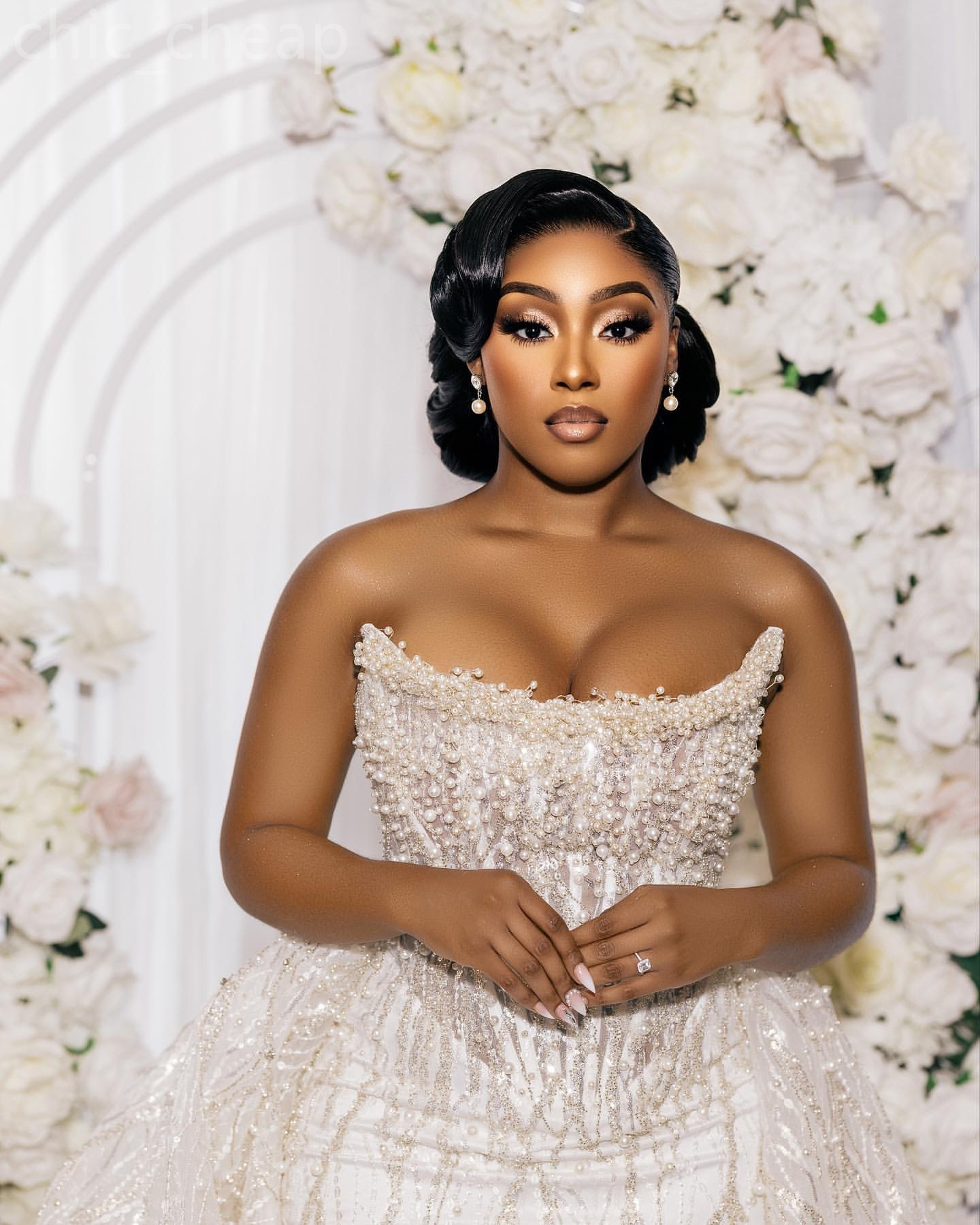 2023 Arabic Aso Ebi Ivory Lace Mermaid Wedding Dresses Beaded Pearls Detachable Train Sequined Lace Satin Bridal Gowns Dresses ZJ2015