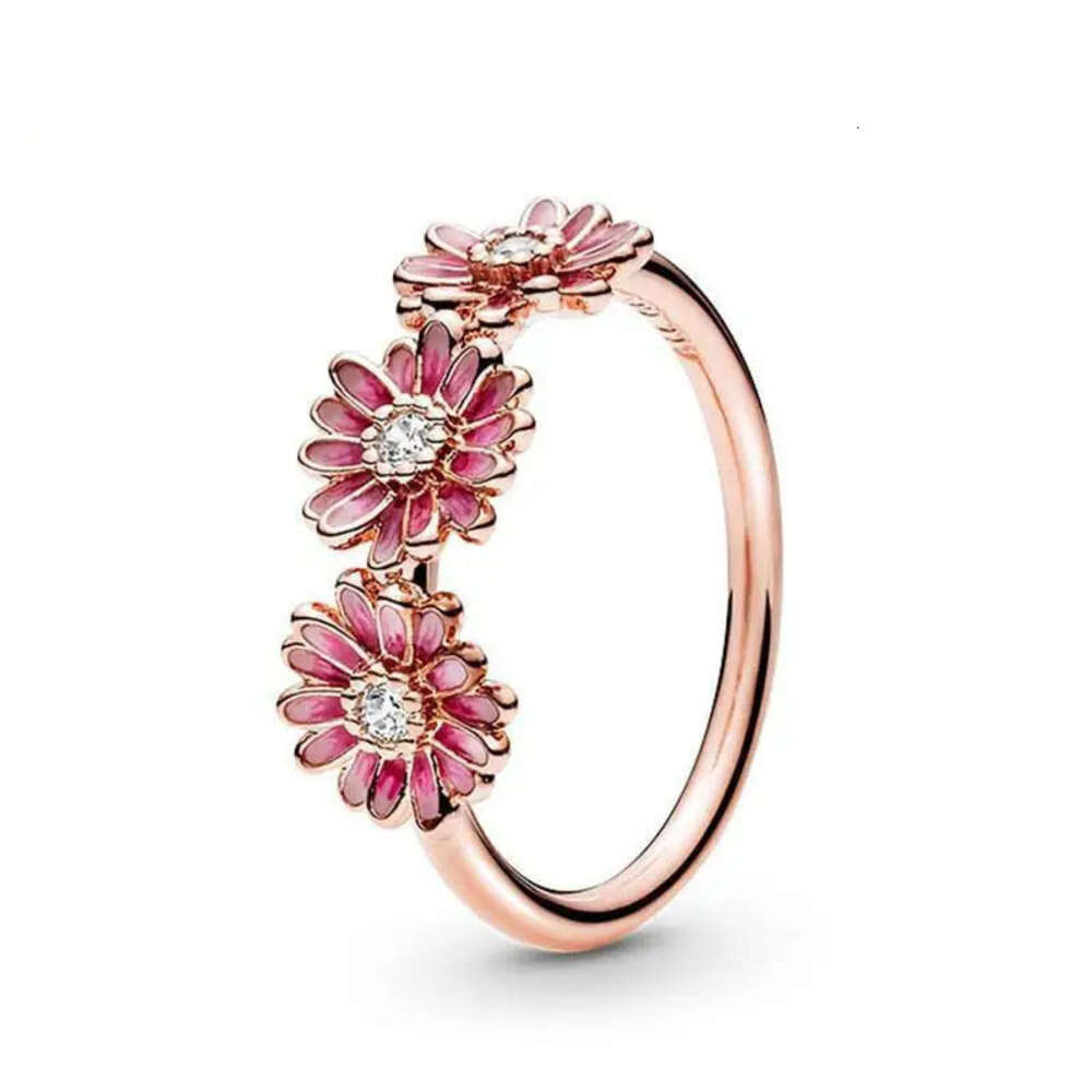 Sier Plating Gold Fashion Women Exquisite Daisy Rose Ring DIY Charm Jewelry