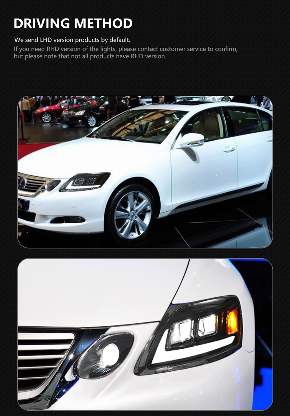 Car Styling for Lexus GS350 Headlight LED 2004-2011 GS300 LED Lens DRL Flow Turn Signal Head Lamp Accembly