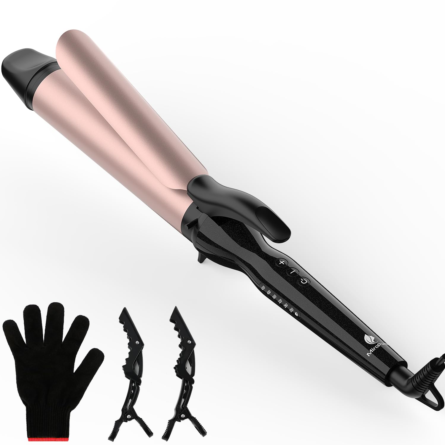 MiroPure Curling Iron, Hair Curling Iron with Ceramic Coating, Professional Curling Wand, Fast Heating up to 450°F, Wide Voltage for Worldwide
