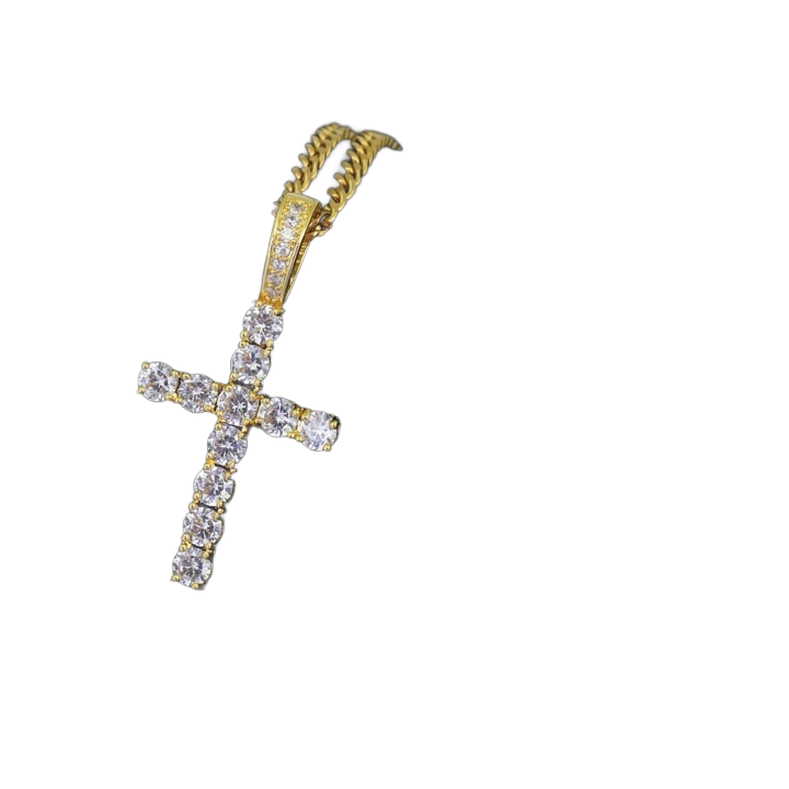 hip hop cross diamonds pendant necklaces for men women Religion Christianity luxury necklace jewelry gold plated copper zircons Cu