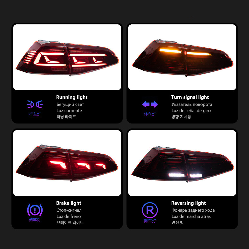Tail Lamp for VW Golf 7 7.5 LED Turn Signal Taillight 2013-2021 Rear Running Brake Fog Light Car Accessories