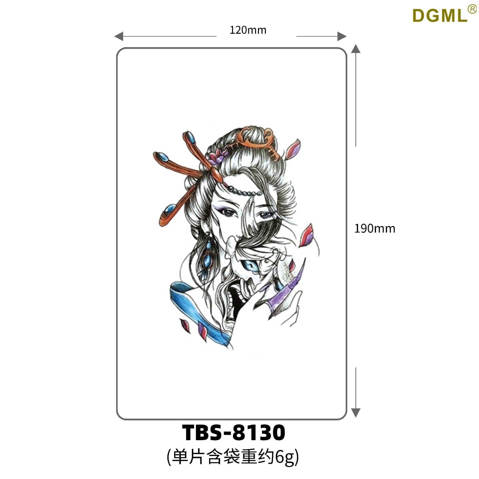 Waterproof Tattoo Sticker Letter Flower Arm TATTOO Cartoon Hot Gold Full Back