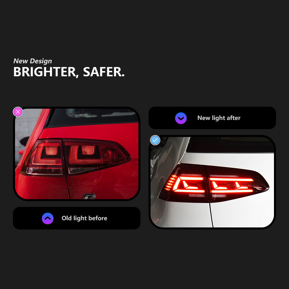 Tail Lamp for VW Golf 7 7.5 LED Turn Signal Taillight 2013-2021 Rear Running Brake Fog Light Car Accessories