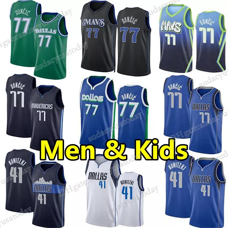 Men Kids Youth Luka Doncic Basketball Jerseys Dirk Nowitzki Retro Maverick City Jersey edition Wear