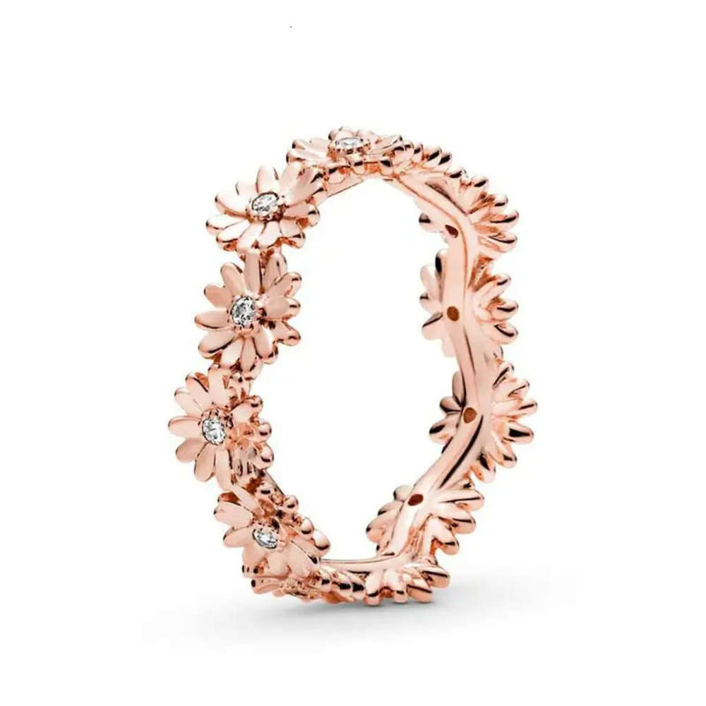 Sier Plating Gold Fashion Women Exquisite Daisy Rose Ring DIY Charm Jewelry