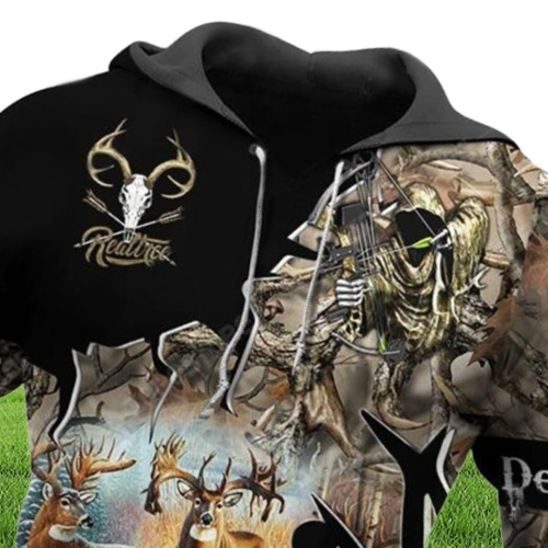 Men039s Hoodies Deer Hunting Men Women Animal 3D Full Print Harajuku Hooded Sweatshirt Casual Fashion Hoodie Coat Drop