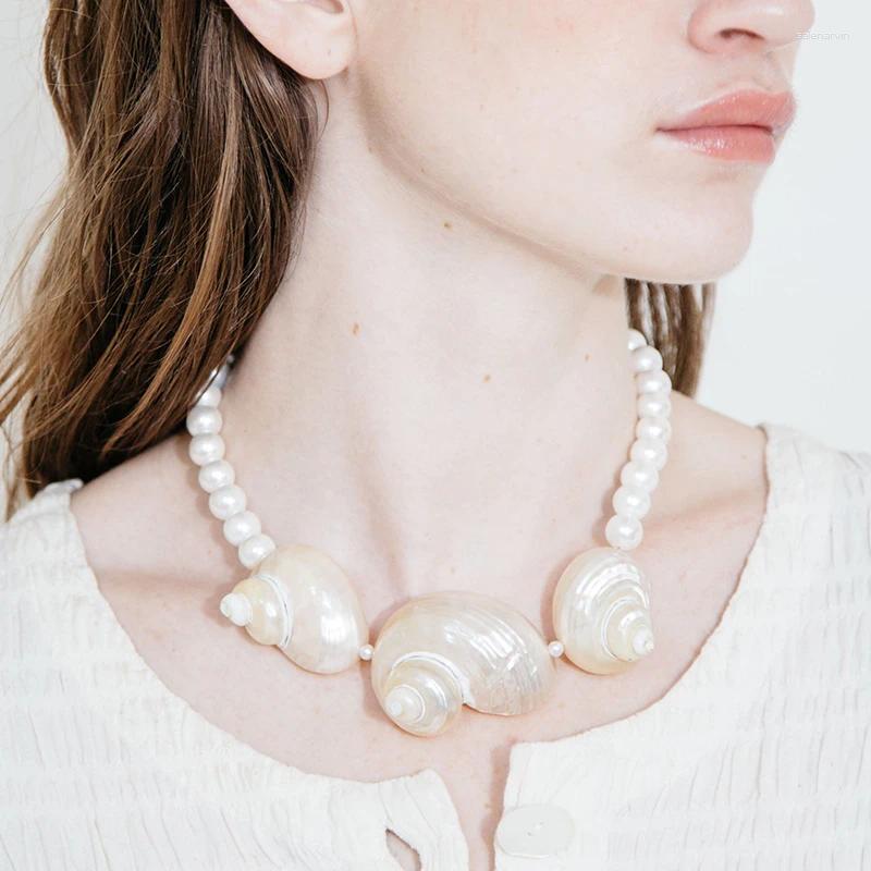 Choker Natural Freshwater Pearl Necklace Shell Conch Pendant Women's Bohemian Fashion Jewelry Accessories Holiday Gift