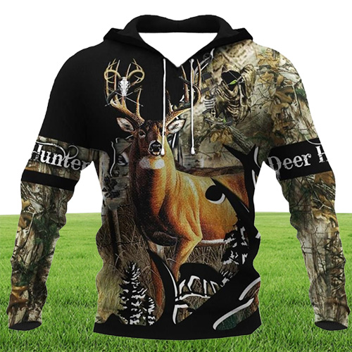 Men039s Hoodies Deer Hunting Men Women Animal 3D Full Print Harajuku Hooded Sweatshirt Casual Fashion Hoodie Coat Drop