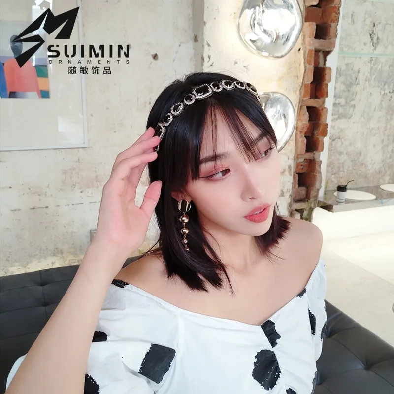 Baroque Rhinestone Headbands Hair Hoops For Women Vintage Colored Shiny Crystal Gem Bridal Hairband Headwear Headband Wholesale 240119
