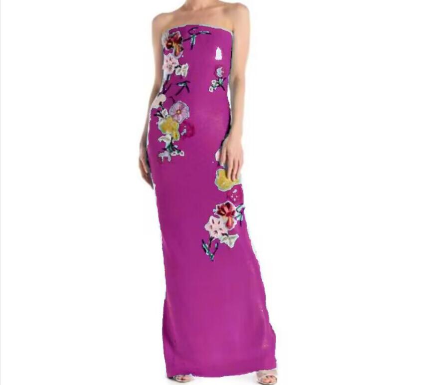 Green Sequins Embroidery Long Prom Dress Floor Length Strapless Sleeveless Evening Dresses 2024 Latest Fashion