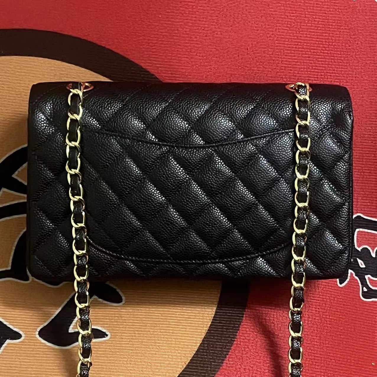 High Top quality designer handbag Size 23 cm Caviar or lambskin women Shoulder Designer Crossbody Chain bag With box X035