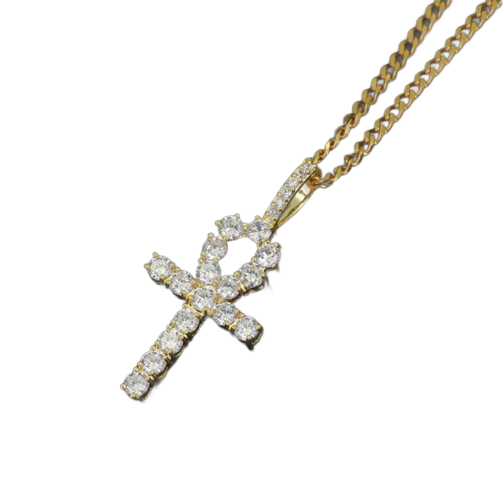 hip hop cross diamonds pendant necklaces for men women Religion Christianity luxury necklace jewelry gold plated copper zircons Cu