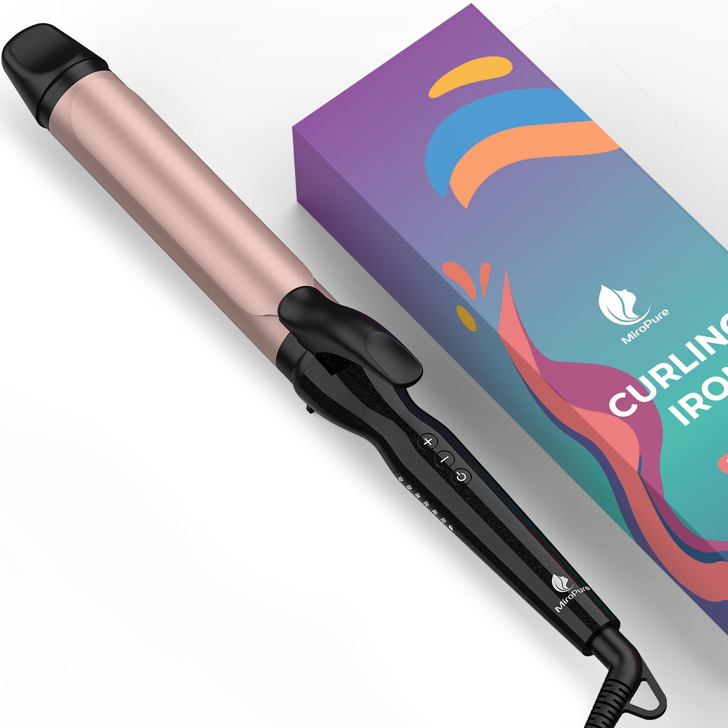 MiroPure Curling Iron, Hair Curling Iron with Ceramic Coating, Professional Curling Wand, Fast Heating up to 450°F, Wide Voltage for Worldwide