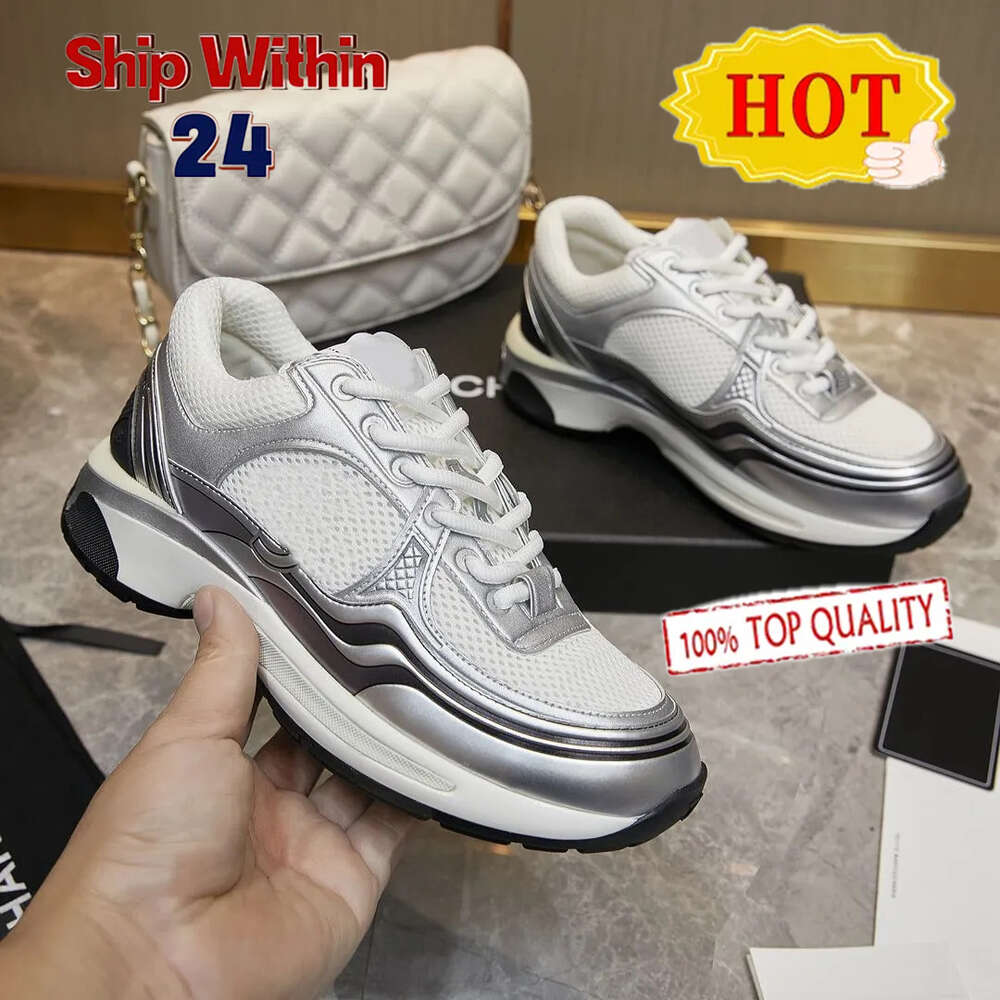 New Shoes Designer Pattern Hiking Footwear Sports Mcnm Channal Sneakers Fashion Women Men Running Trainers Gold And Sier