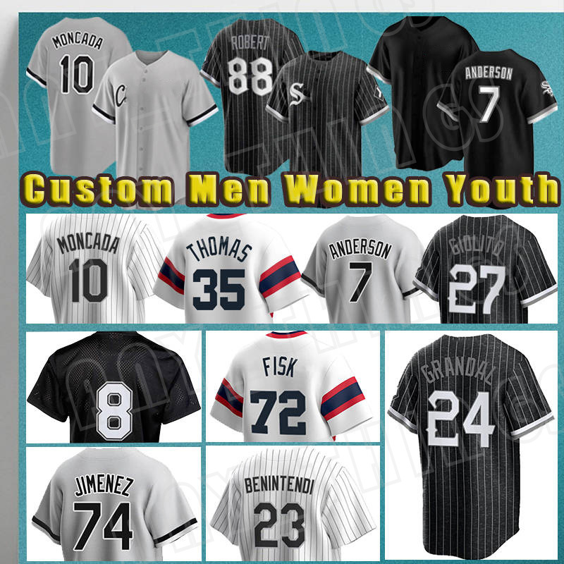 74 Eloy Jimenez 88 Luis Robert Jr. Baseball Jerseys White Sox Bo Jackson Andrew Benintendi Tim Anderson Gavin Sheets Chicagos Yoan Moncada Andrew Vaughn Dylan Cease