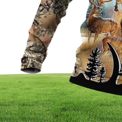 Men039s Hoodies Deer Hunting Men Women Animal 3D Full Print Harajuku Hooded Sweatshirt Casual Fashion Hoodie Coat Drop