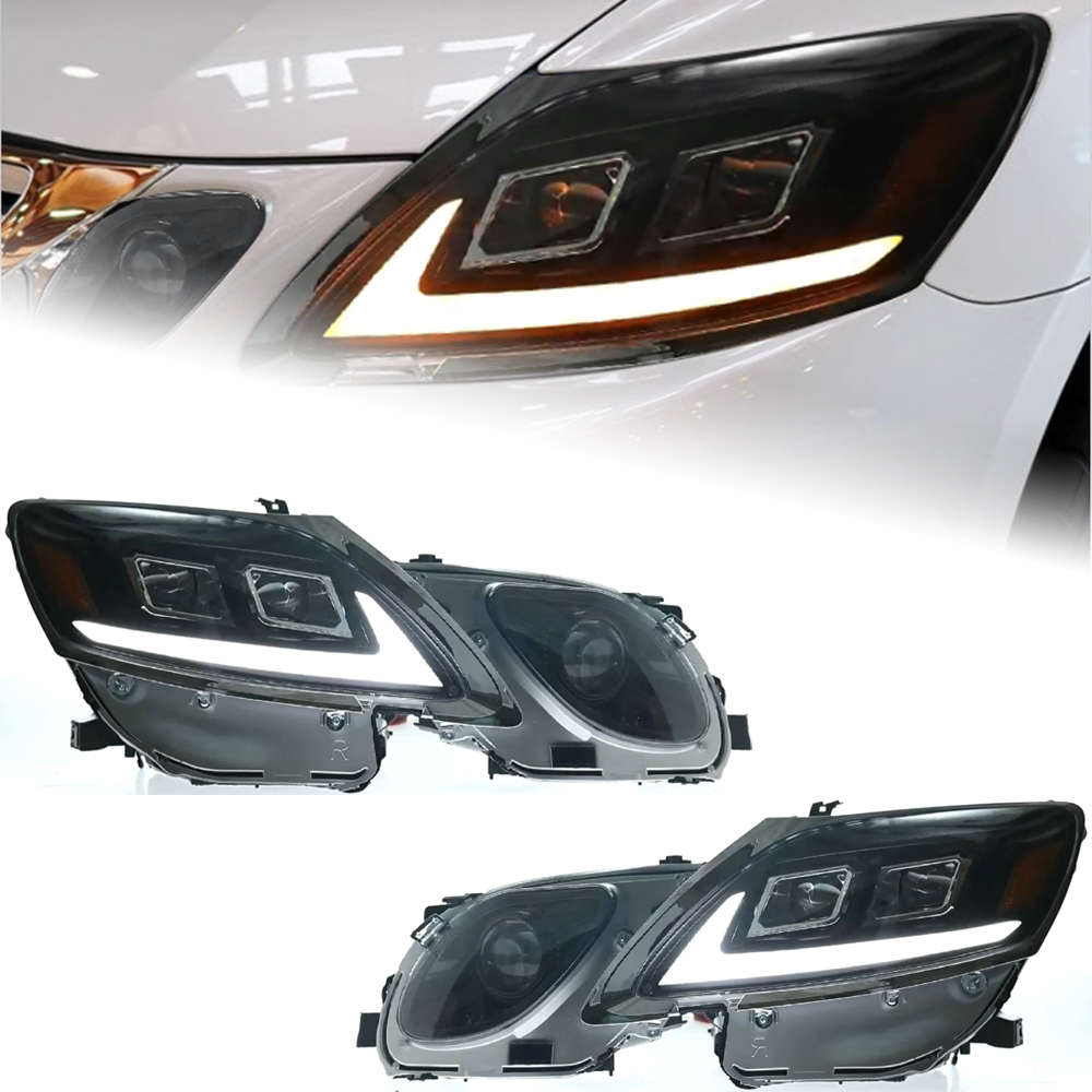 Car Styling for Lexus GS350 Headlight LED 2004-2011 GS300 LED Lens DRL Flow Turn Signal Head Lamp Accembly