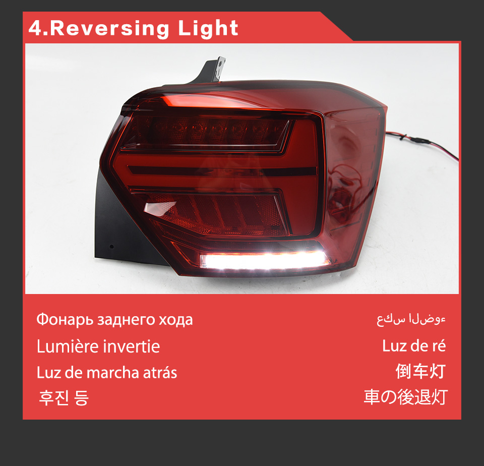 Car Tail Lamp for VW Polo LED Taillight 2019-2021 Rear Running Brake Fog Turn Signal Light Automotive Accessories