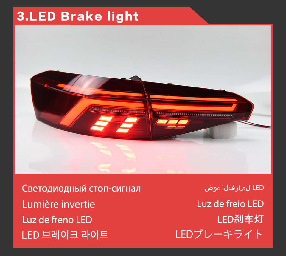 Rear Running Brake Tail Light for VW Passat B8.5 B9 LED Taillight 2019-2020 Turn Signal Car Accessories