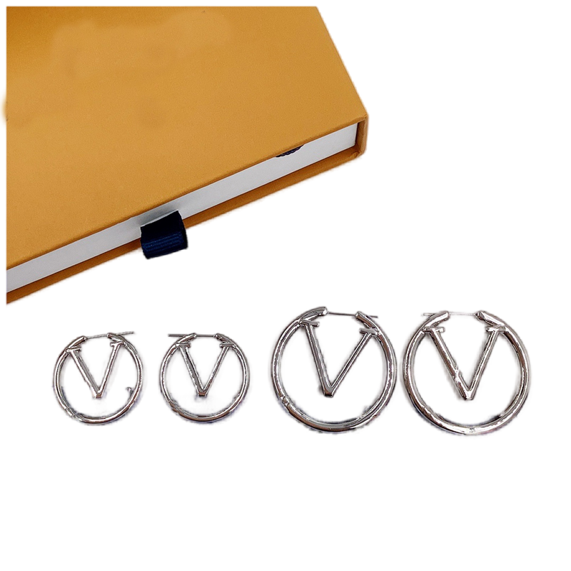 Women Hoops Earrings DesignerFashion Womens Big Circle Simple Hoops Jewelry Luxurys Designers Earrings Letter L Stud Earring Whole