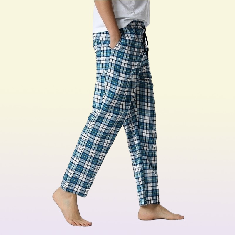 Plaid Mens Pajama Bottom Pants Sleepwear Lounging Relaxed Home PJs Pants Flannel Comfy Jersey Soft Cotton Pantalon Pijama Hombre 29149010