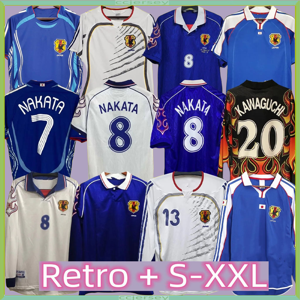 1998 Japon National Team Nakata Mens Soccer Jerseys SOMA AKITA OKANO KAWAGUCHI Retro Home Football Shirt KAZU HATTORI Gardien de but Manches longues Uniformes