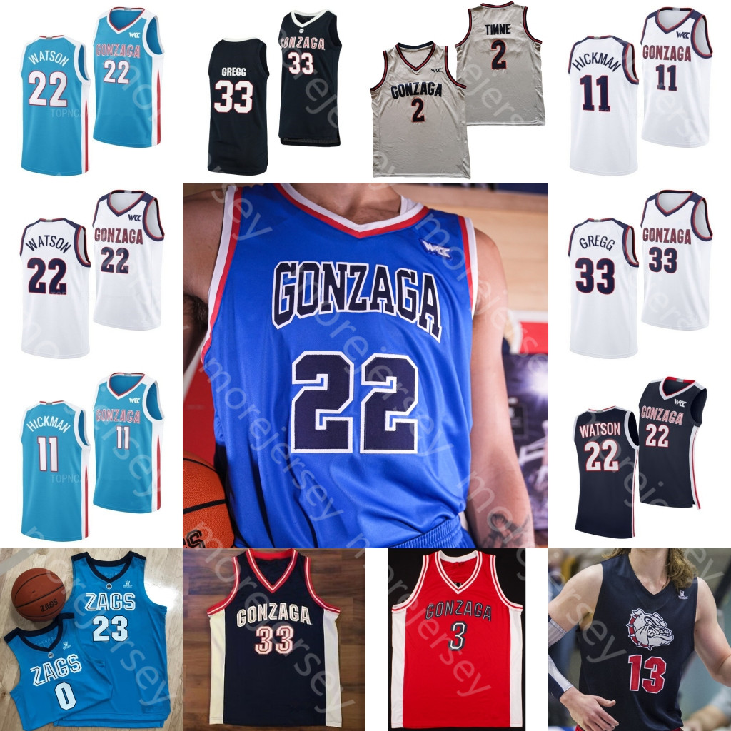 2024 Gonzaga Bulldogs Basketball Jersey NCAA College Anton Watson Graham Ike Ryan Nembhard Nolan Hickman Braden Huff Ben Gregg Dusty Stromer Drew Timme Suggs