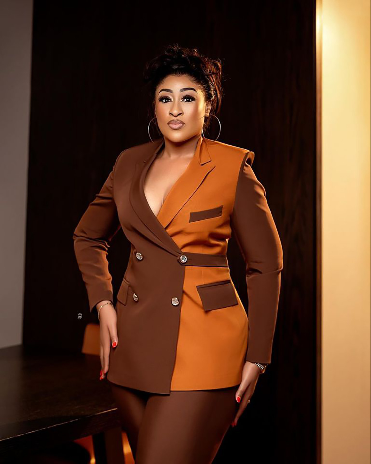 Contrasting Colors Women Pants Suits Formal Double Breasted Office Lady 2 Pieces Mother Of Bride Blazer Tuxedos Custom Made