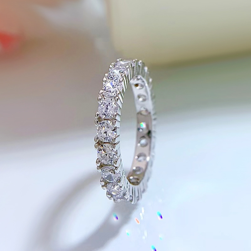 Choucong 2024 Victoria Wedding Rings Luxury Jewelry Pure 100% 925 Sterling Silver Round Cut White Moissanite Diamond Gemstones Party Promise Women Ban