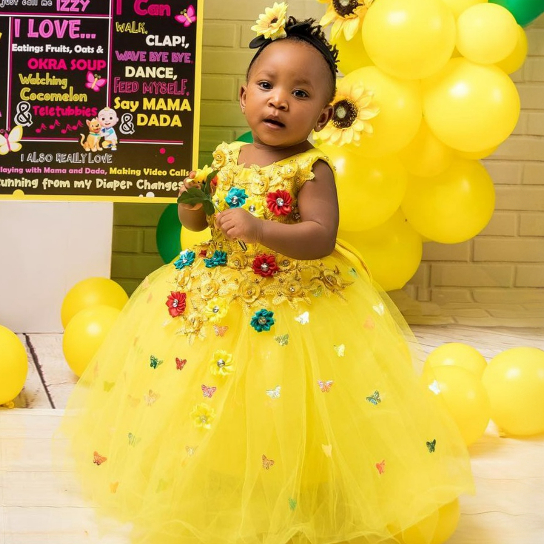 Yellow Little Kids' Birthday Party Dresses Flower Girl Dresses Sheer Neck Beaded Lace Hand Made Flowers Colorful Tiered Tulle Princess Queen Ball