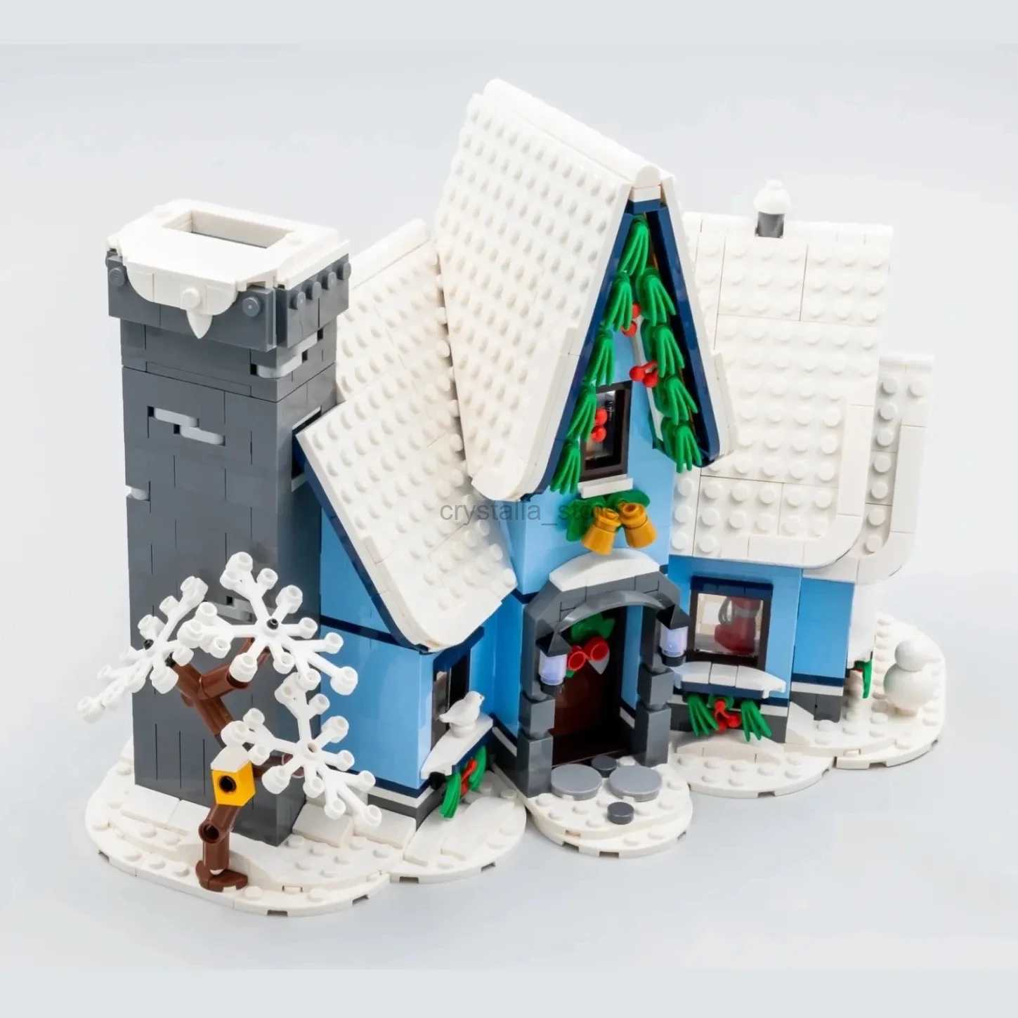 Blocks 10293 Icons Santas Visit Christmas House Model Building Blocks Set for Adults Toys Home Decoration With Xmas Tree Festive Gifts 240120