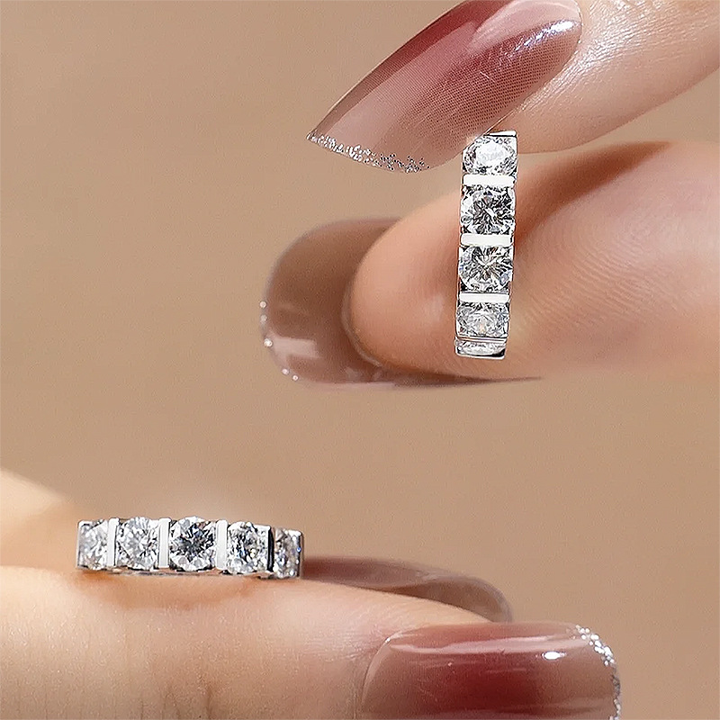 Choucong 2024 Ins Drop Ship Clip Earrings Luxury Jewelry Real 100% 925 Sterling Silver Round Cut White Moissanite Diamonique Gemstones Rose Gold Women