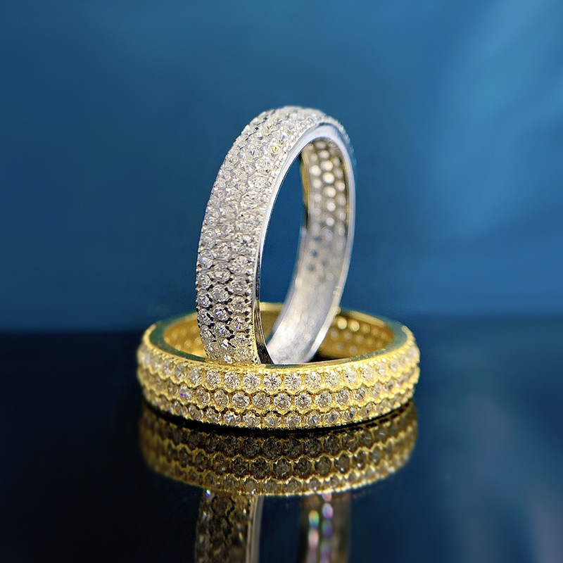 Choucong Ins Top Sell Wedding Rings Luxury Jewelry Genuine 100% S925 Sterling Silver Pave White Sapphire CZ Diamond Party Stack Women Engagement Band 