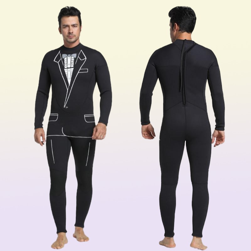 Mens Tuxedo Wetsuit Formal Style Black 3mm Neoprene Suit Tie Surf Surfing SCUBA Dive Diving Suit1
