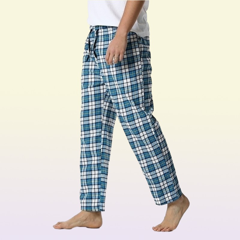 Plaid Mens Pajama Bottom Pants Sleepwear Lounging Relaxed Home PJs Pants Flannel Comfy Jersey Soft Cotton Pantalon Pijama Hombre 29149010