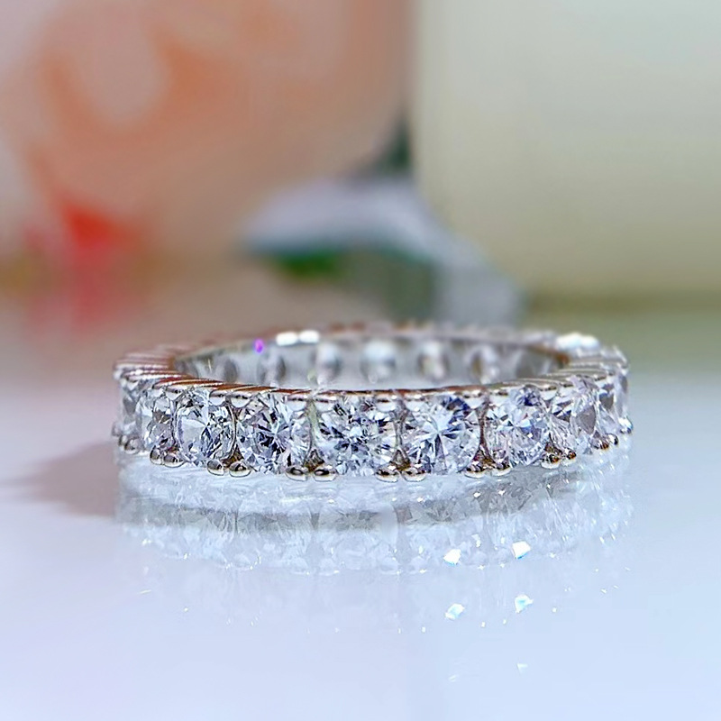 Choucong 2024 Victoria Wedding Rings Luxury Jewelry Pure 100% 925 Sterling Silver Round Cut White Moissanite Diamond Gemstones Party Promise Women Ban