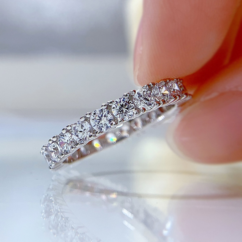 Choucong 2024 Victoria Wedding Rings Luxury Jewelry Pure 100% 925 Sterling Silver Round Cut White Moissanite Diamond Gemstones Party Promise Women Ban