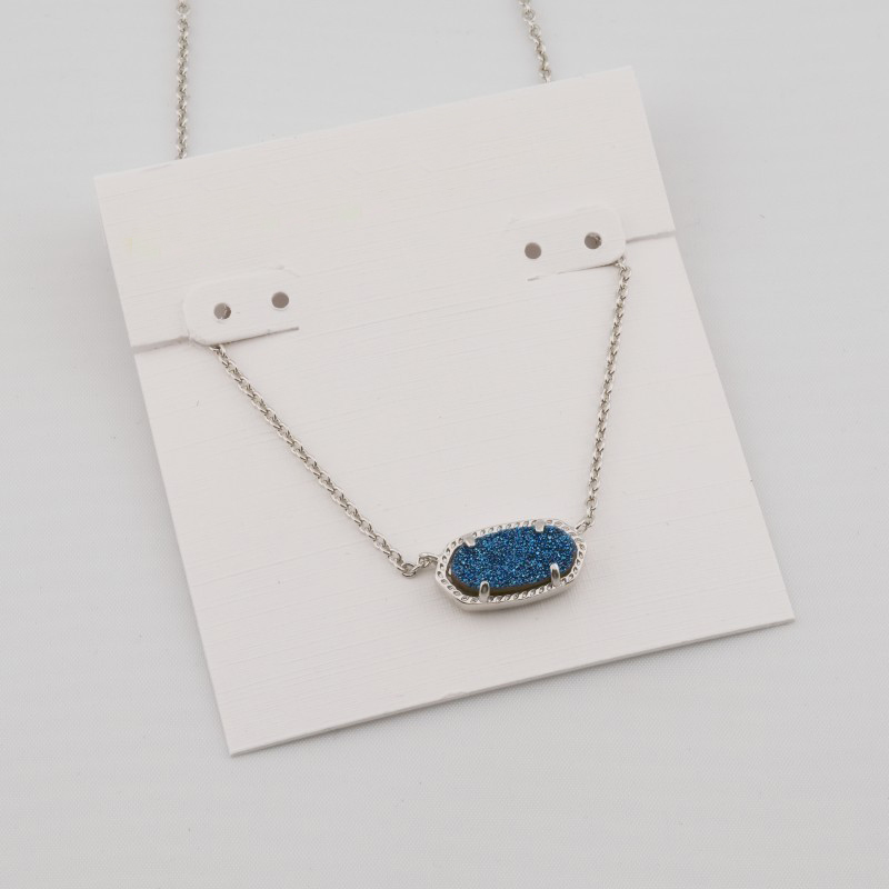 Pendant Necklaces Necklace Druse Blue Color Druse Real 18K Gold Plated Dangles Glitter Jewelries Letter Gift With free dust bag