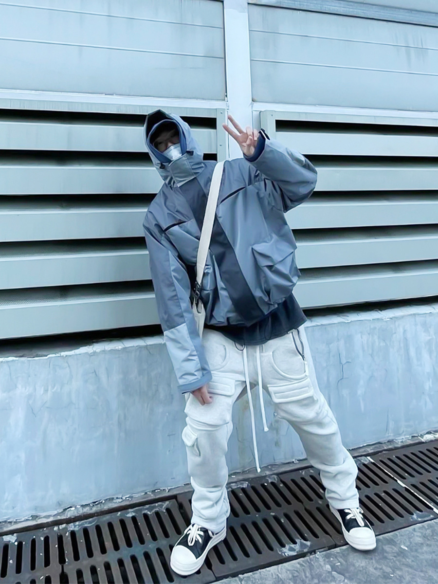 Grailz Project Multi Pocket Soft Shell Sun Protection Sprinkler Jacket Vibe Style for Men Zipper Jacket for Men