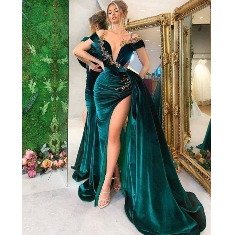 2024 Sage ral Appliqued Prom Dresses Sweetheart Neck Sleeveless Pleated Mermaid Evening Gowns or Length Tulle Formal Dress YD